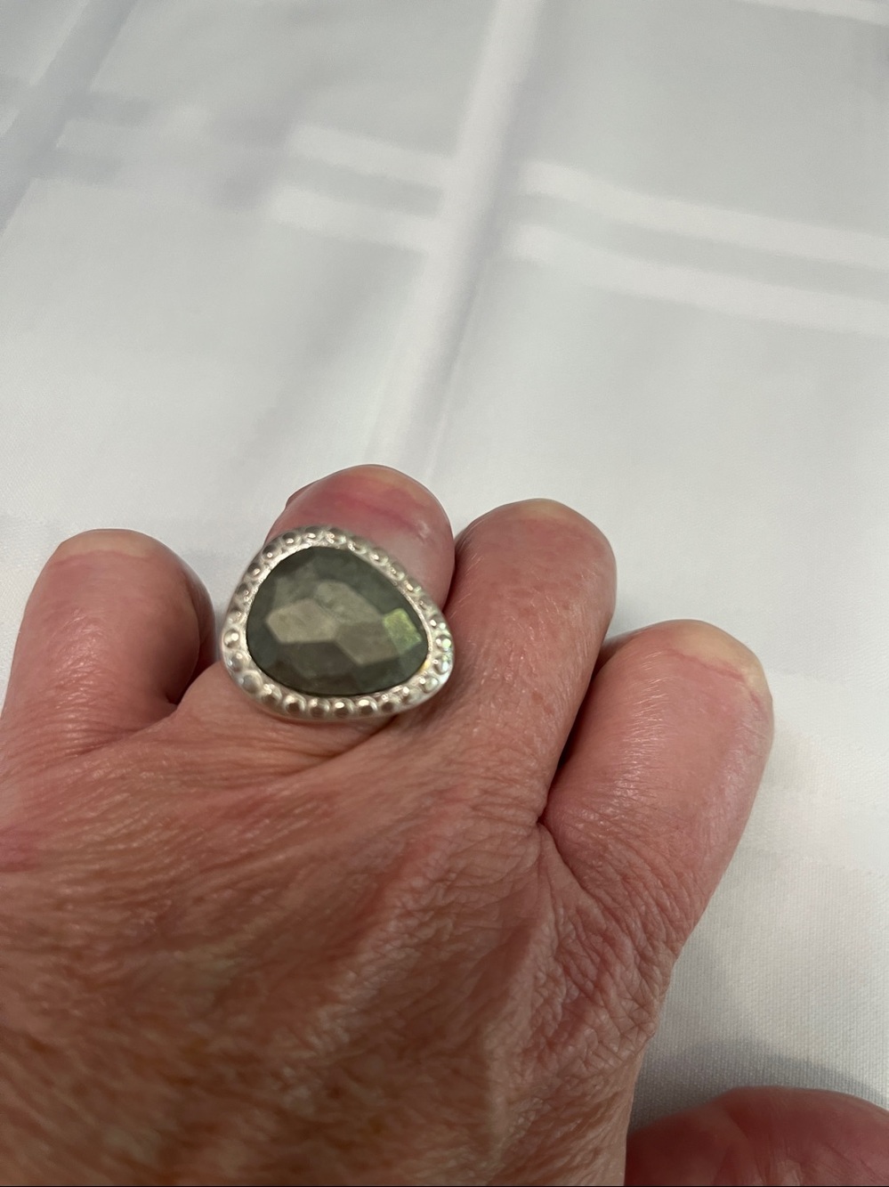 Silpada Sterling, silver and pyrite fantasy ring